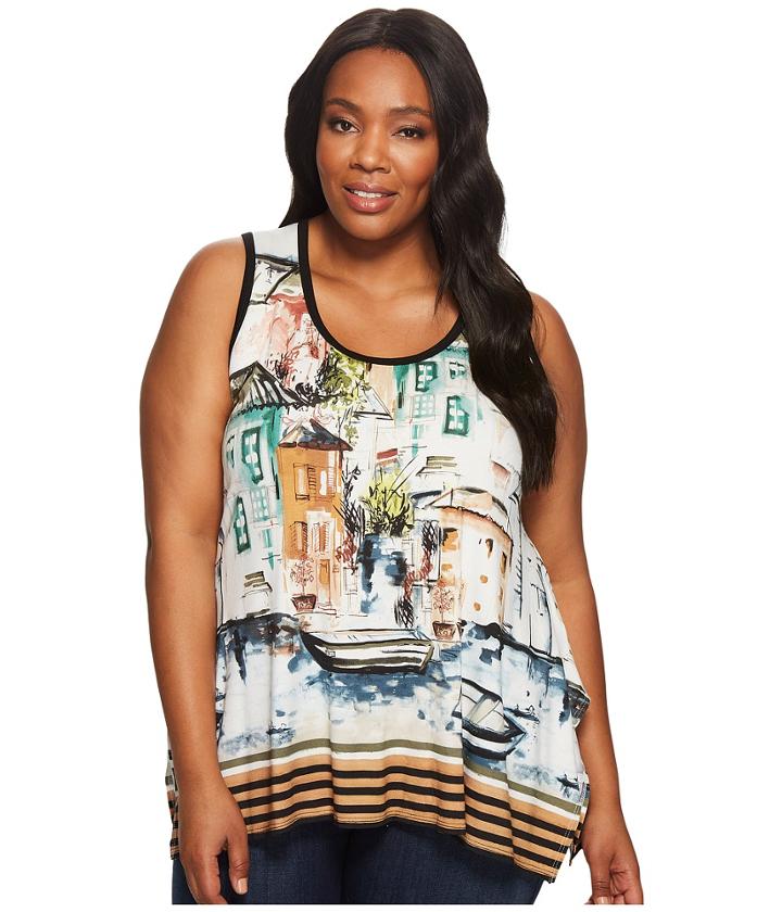 Karen Kane Plus - Plus Size Venice Cityscape Handkerchief Tank Top