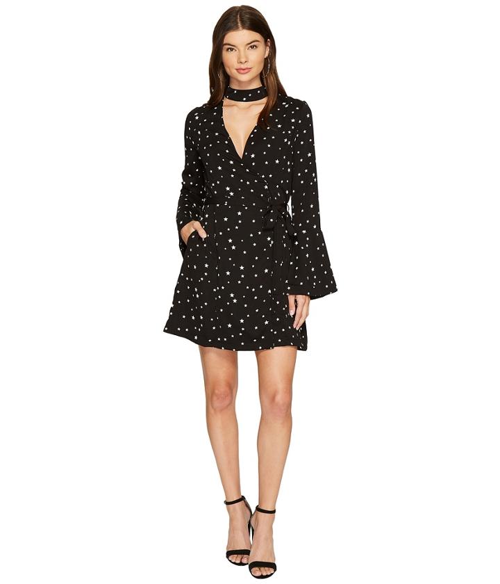 J.o.a. - Star Choker Neck Wrap Dress
