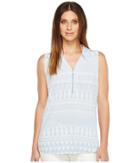 Ivanka Trump - Printed Matte Jersey Sleeveless Zipper Detail Top