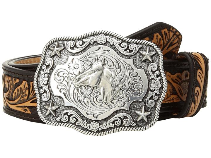 M&amp;f Western - Floral Embossed Horsehead Buckle Belt