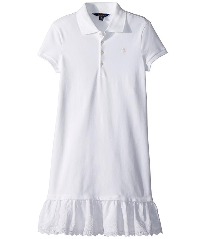 Polo Ralph Lauren Kids - Eyelet-hem Mesh Polo Dress
