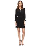 Just Cavalli - Long Sleeve Tie Neck Dress