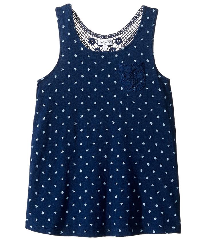 Splendid Littles - Indigo W/ Lace Back Insert Tank Top