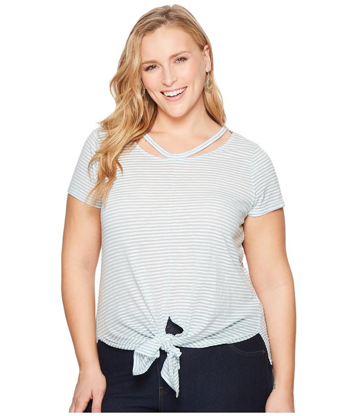 Lucky Brand - Plus Size Shadow Stripe Tee