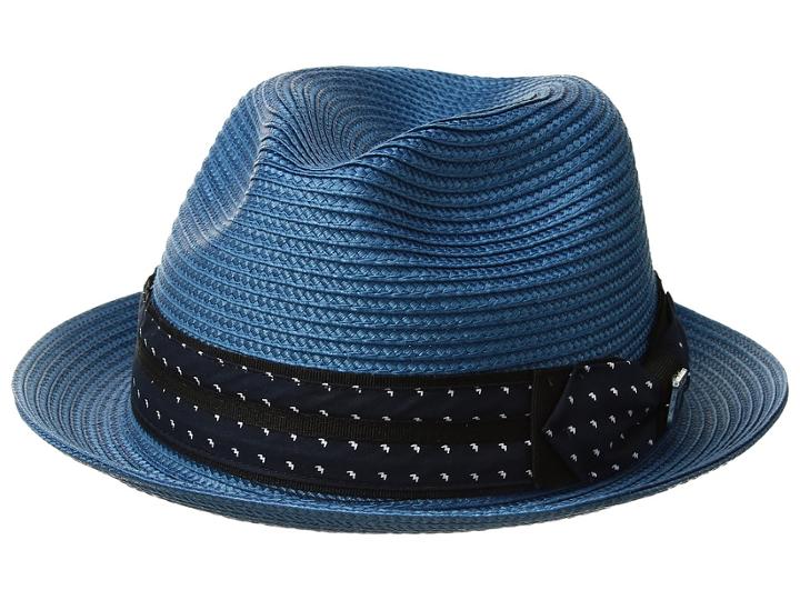 Stacy Adams - Poly Braid Pinch Front Fedora With Fancy Bow