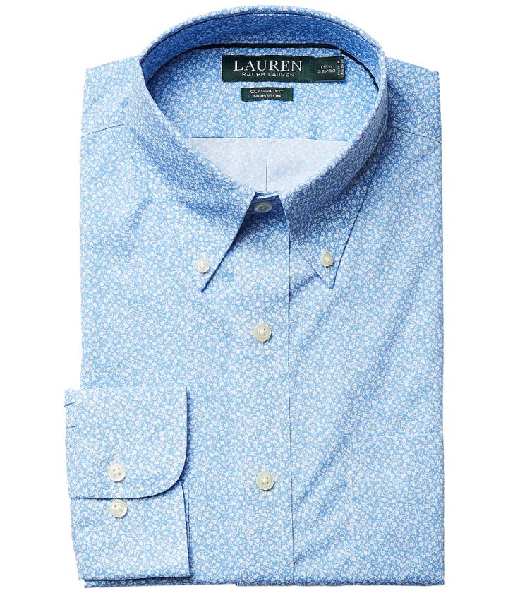 Lauren Ralph Lauren - Classic Fit Non Iron Poplin Floral Print Button Down Collar Dress Shirt