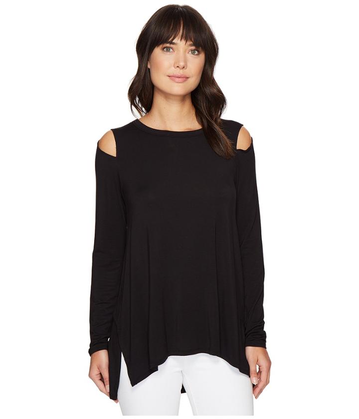 Heather - Long Sleeve Slit Shoulder Slouchy Top