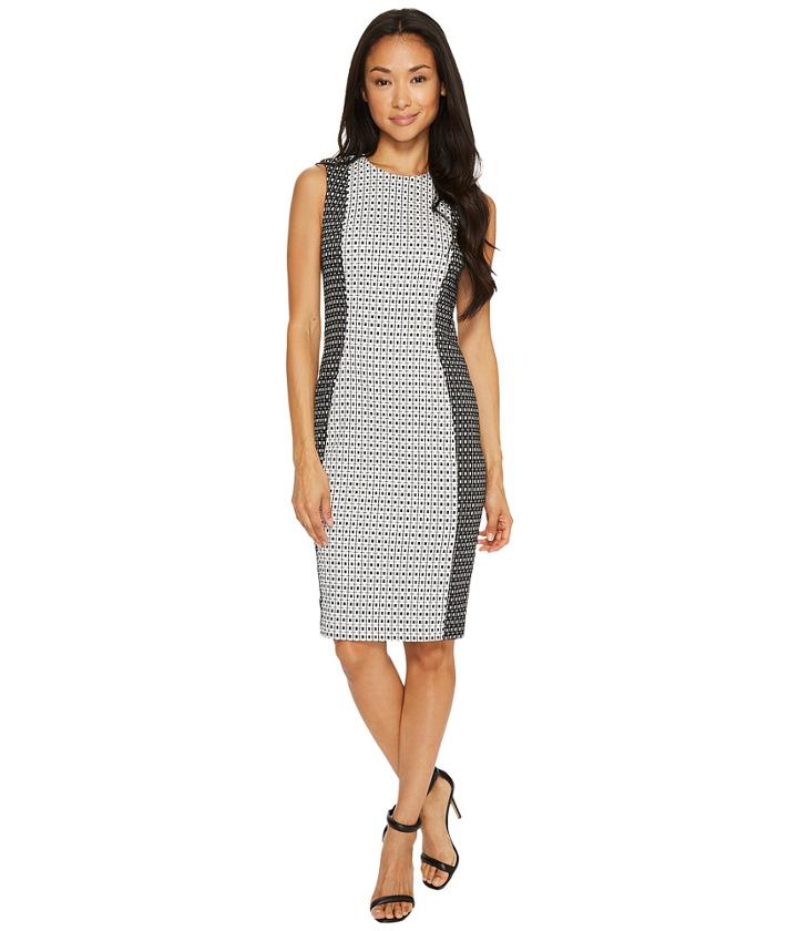 Calvin Klein - Patterned Jaquard Sheath Dress