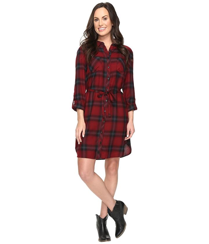 Stetson - Garnet Plaid Western Shirtdress