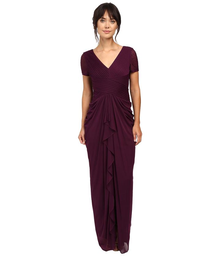 Adrianna Papell - Pin Tucked And Draped Gown