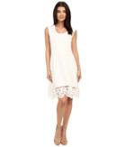 Adrianna Papell - Laser-cut Scalloped Hem Dress
