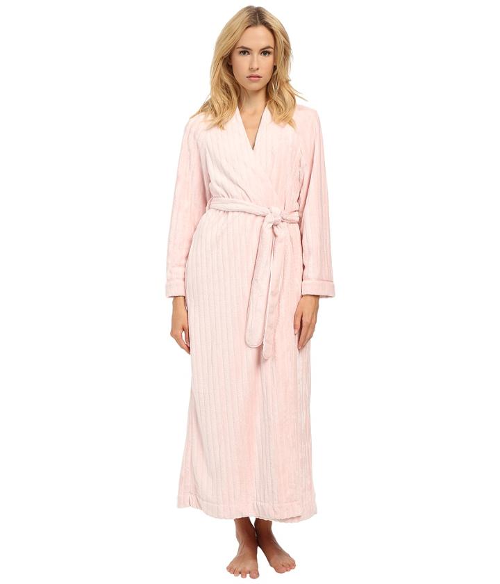 Oscar De La Renta - Embossed Stripe Plush Robe