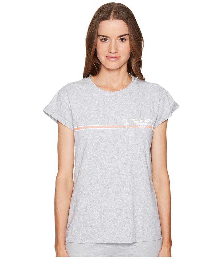 Emporio Armani - Pop Lines Collection Crew Neck Crop Top