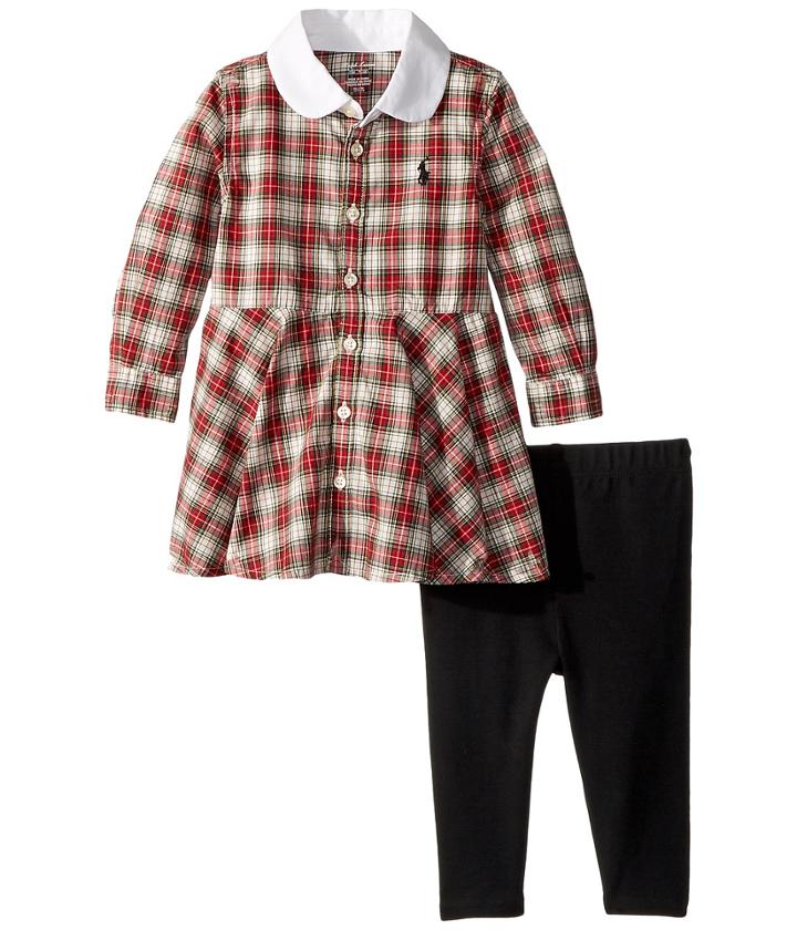 Ralph Lauren Baby - Plaid Shirtdress Leggings Set