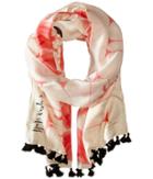 Kate Spade New York - Flamingo Pom Pom Scarf