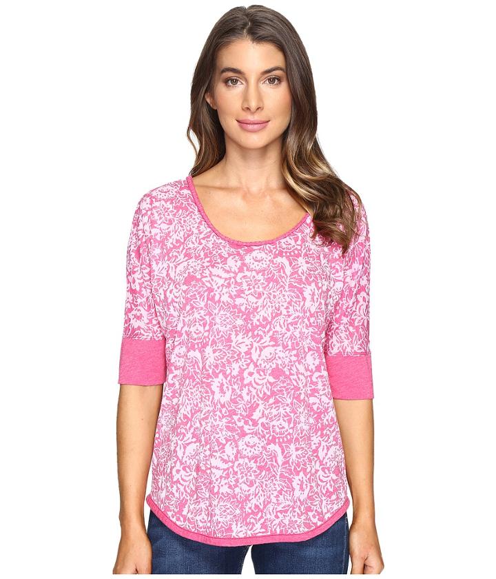 Mod-o-doc - Wildflower Burnout Jersey Scoop Neck Pullover