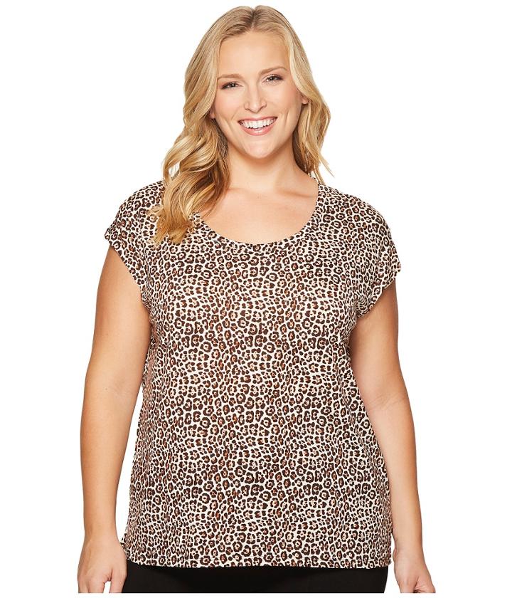 Michael Michael Kors - Plus Size Leopard Elliptical Top
