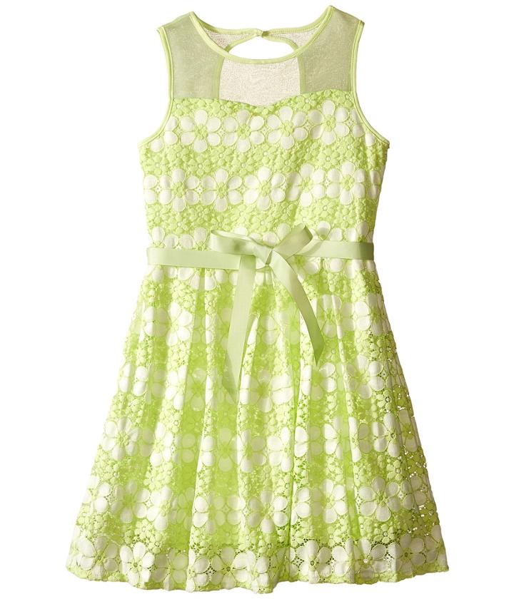 Us Angels - Daisy Lace Sleeveless Illusion Sweetheart Bodice W/ Full Skirt