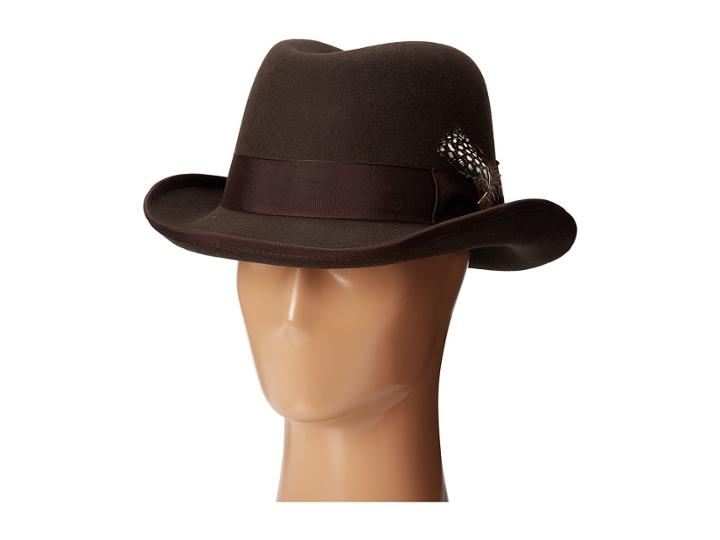 Stacy Adams - Homburg Wool Felt Hat W/ Grosgrain Band