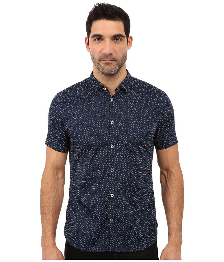 John Varvatos Star U.s.a. - Slim Fit Mini Collar Short Sleeve Sport Shirt W508s1l