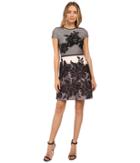 Christin Michaels - Zahra Mesh Overlay Fit And Flare Dress
