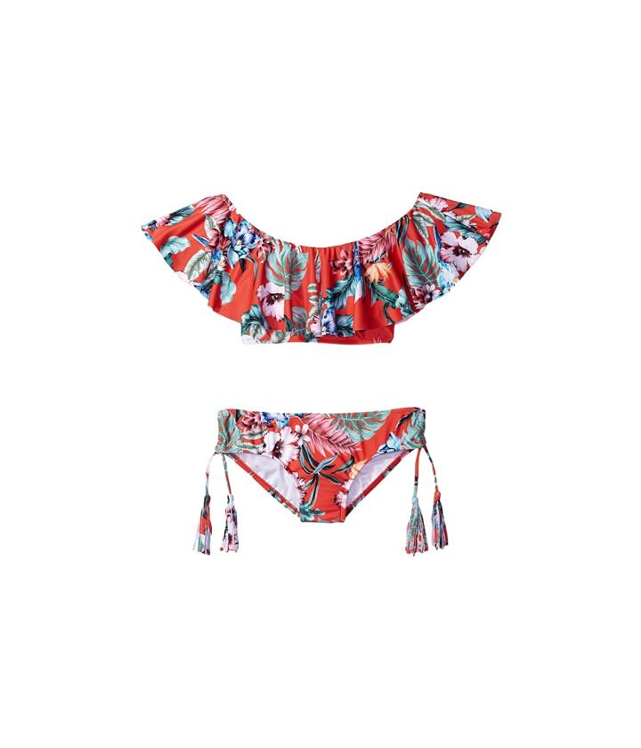 Seafolly Kids - Jungle Paradise Ruffle Tankini Set
