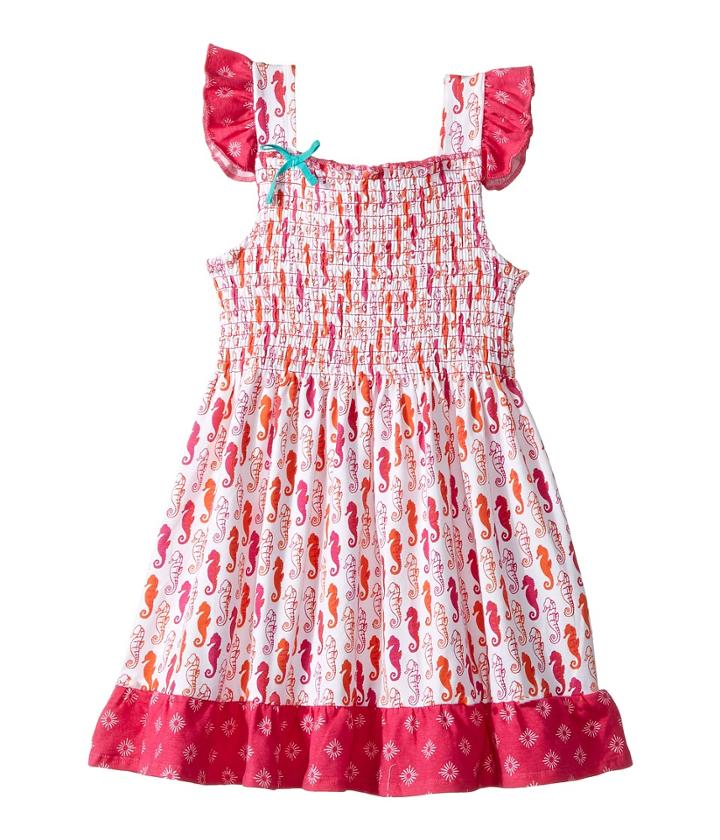Hatley Kids - Sea Horse Smocked Flutter Sleeve Sun Dress
