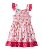 Hatley Kids - Sea Horse Smocked Flutter Sleeve Sun Dress