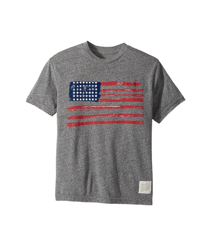 The Original Retro Brand Kids - American Flag Short Sleeve Tri-blend Crew Tee