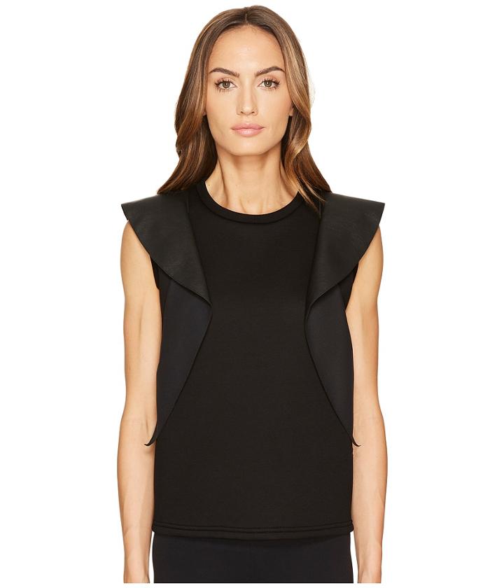 Neil Barrett - Flutter Leather Sleeve Sweater