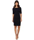 Tahari By Asl - Flocked Scuba Sleeved Sheath