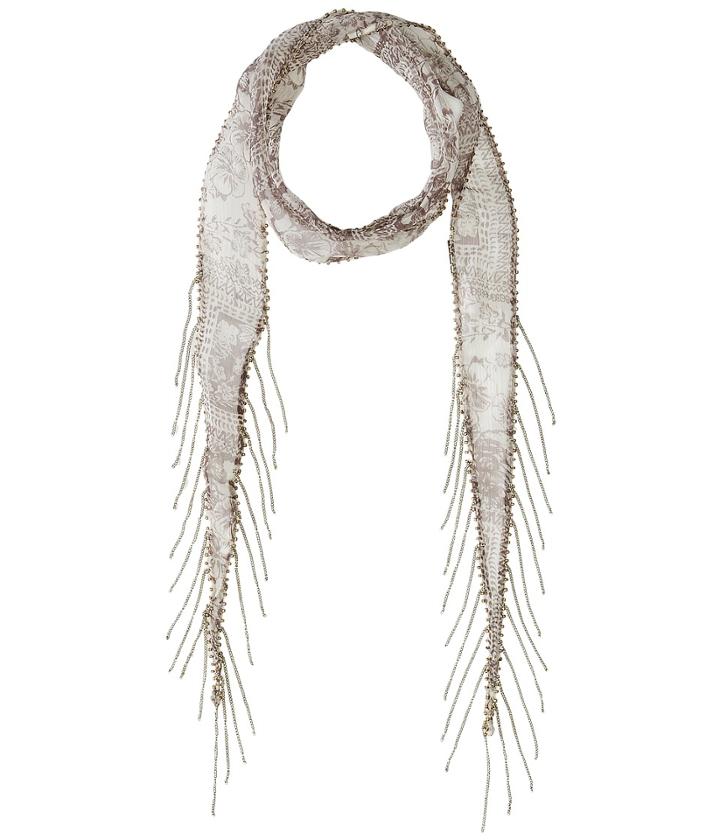Chan Luu - Viscose Chiffon Floral Skinny Scarf