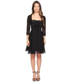 The Kooples - Chiffon Lacing 3/4 Sleeve Dress