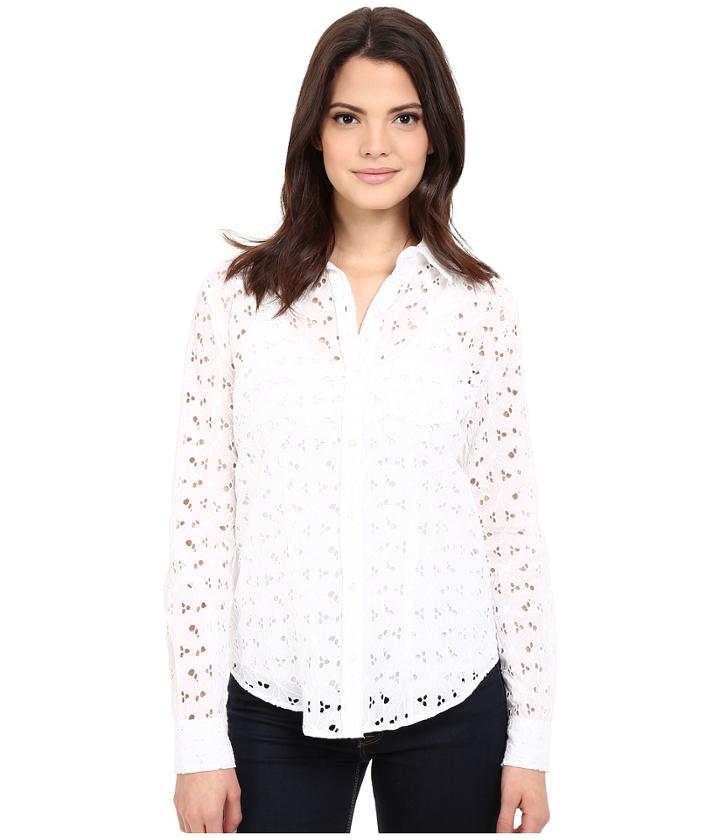 Stetson - Optic White Eyelet Long Sleeve Western Shirt