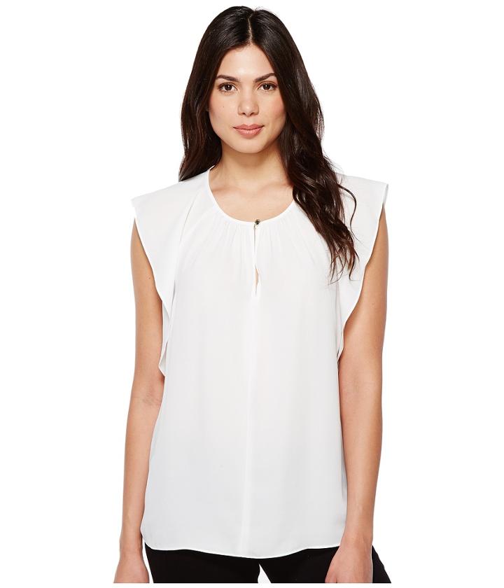 Vince Camuto - Flutter Sleeve Keyhole Blouse