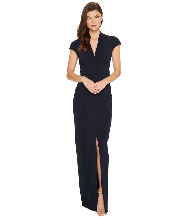 Badgley Mischka - Cap Sleeve Crepe Dress