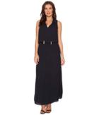 Ivanka Trump - Woven Georgette Ruffle Collar Maxi Dress