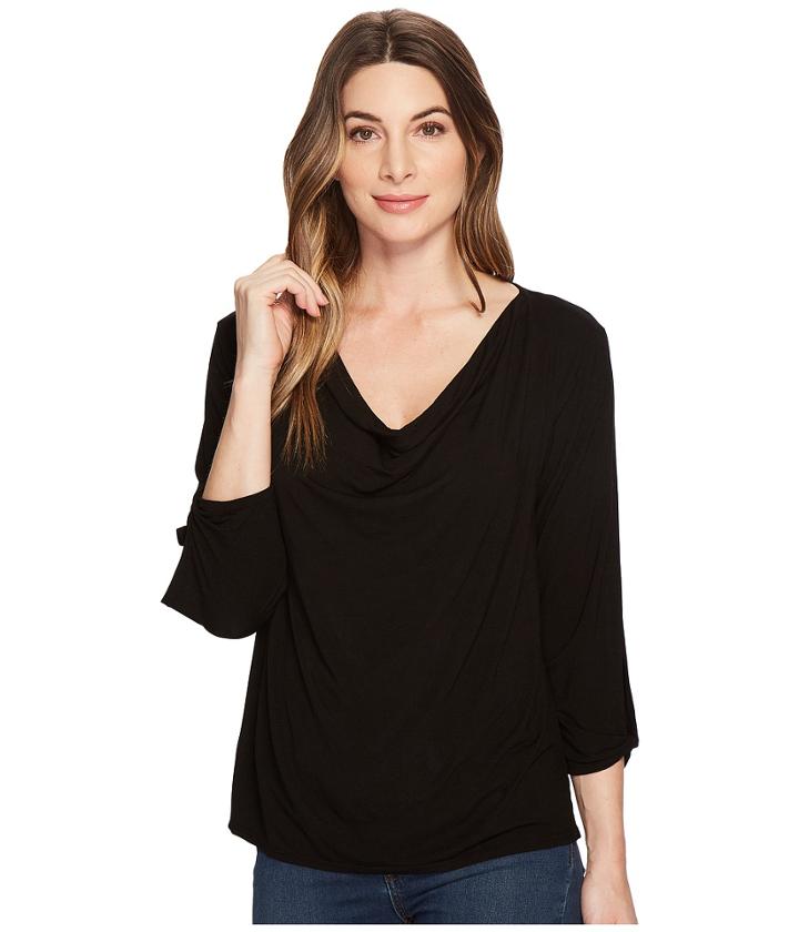 Michael Stars - Jersey Lycra(r) 3/4 Sleeve Cowl Neck Top