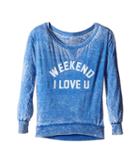 The Original Retro Brand Kids - Weekend I Love You Burnout Pullover