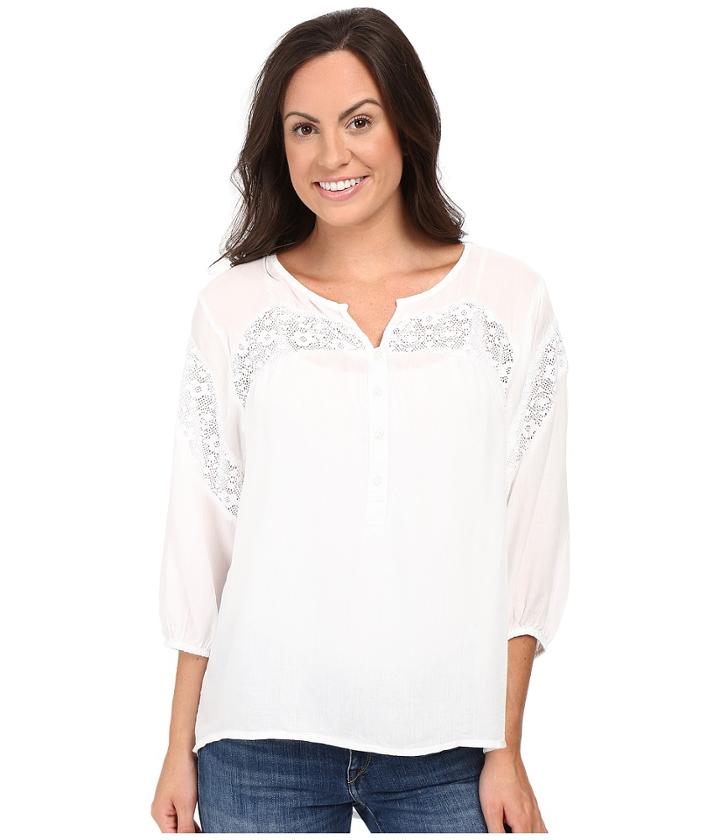 Roper - 0503 Rayon Peasant Blouse W/ Lace Trim