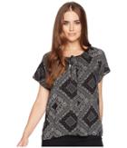 Dylan By True Grit - Modern American Short Sleeve Bandana Peasant Blouse