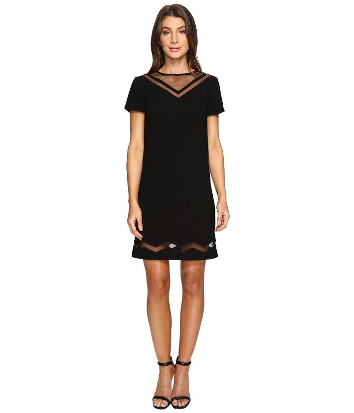 Tahari By Asl - Mesh Inset Sporty Shift Dress