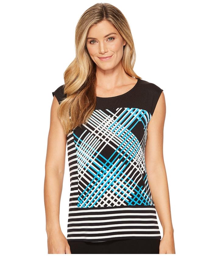 Calvin Klein - Sleeveless Print Stripe Top