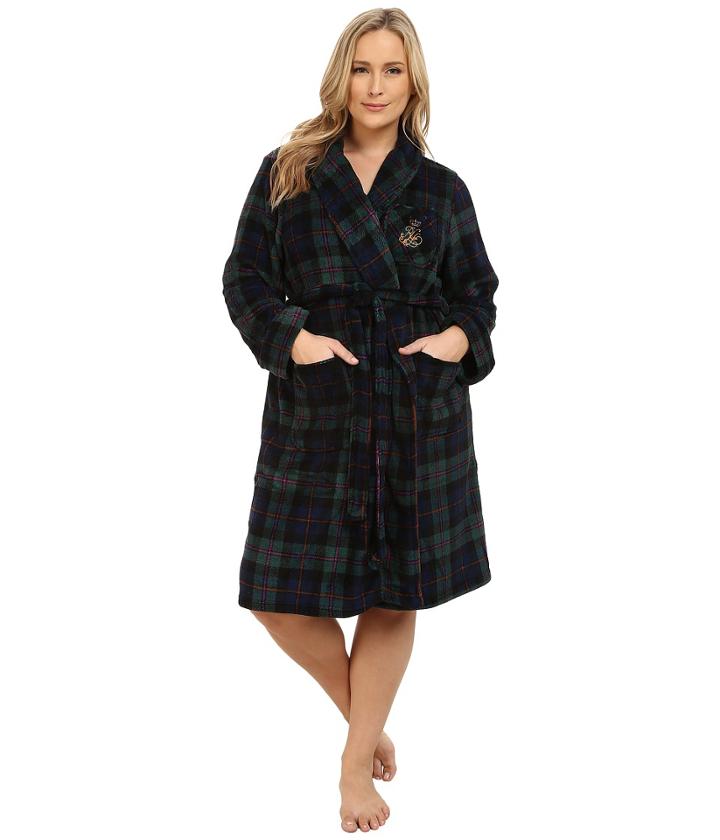 Lauren By Ralph Lauren - Plus Size Folded So Soft Terry Short Robe