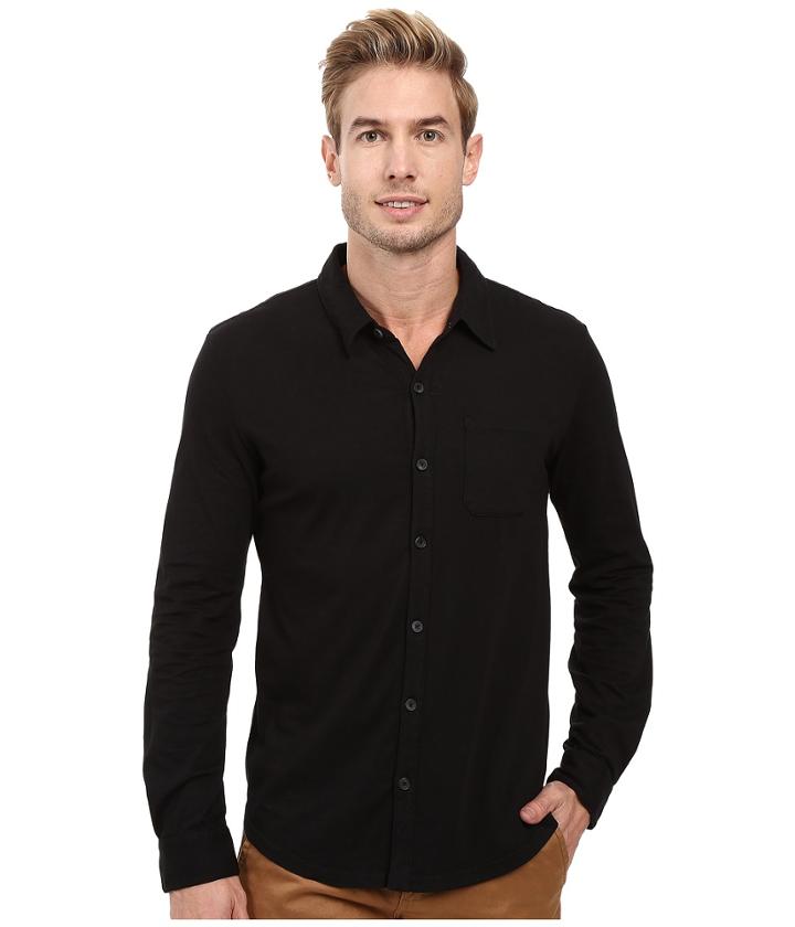 Mod-o-doc - Summerland Knit Long Sleeve Jersey Button Front Shirt