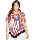 Karen Kane Plus - Plus Size Contrast Hem Top