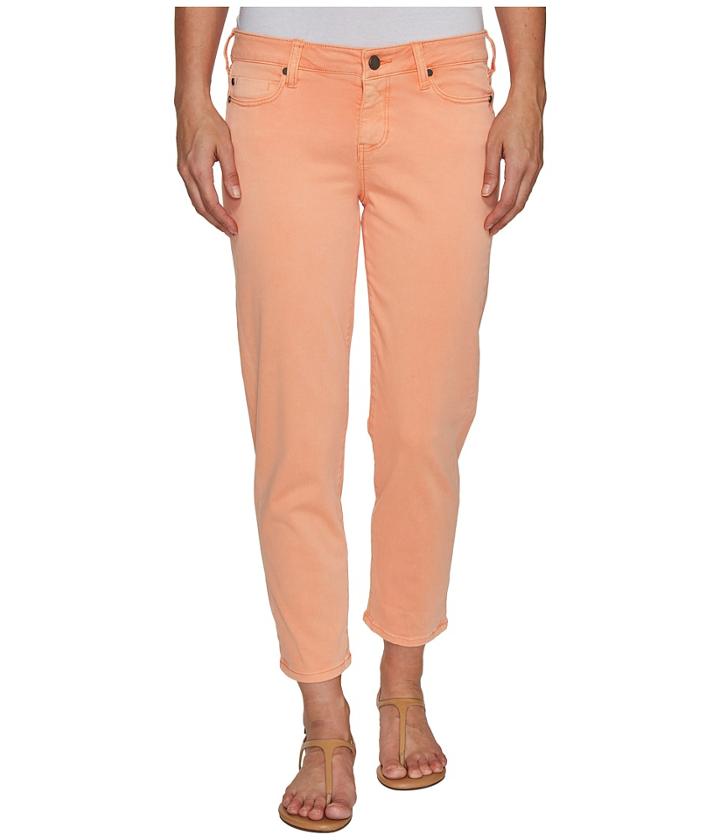 Liverpool - Riley Relaxed Crop In Stretch Peached Twill In Peach Pink