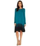 Mod-o-doc - Rayon Spandex Jersey Dip-dye Long Sleeve Swing Dress