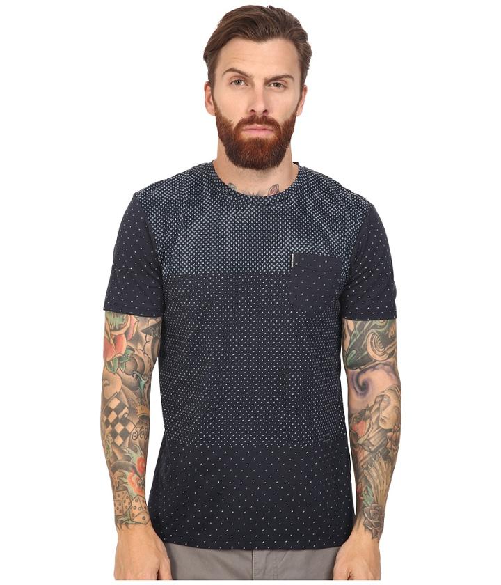 Ben Sherman - Short Sleeve Blocked Micro Print Tee