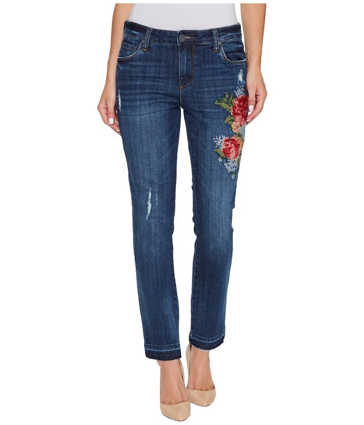Kut From The Kloth - Reese Ankle Straight Leg In Premier W/ Dark Stone Base Wash